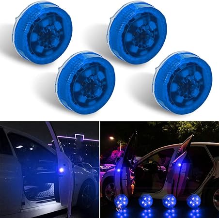 Amazon Botepon ユニバーサルワイヤレス車ドアled警告ライト 防水 Ledストロボちらつき防止 リアエンド衝突防止 2個セット ブルー ライト ランプ 車 バイク