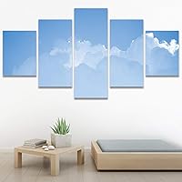SIGNWIN 5 Panel Canvas Wall Art Modern Art Contemporary Landscape Multicolor Photography Relax/Calm Sky for Home Decorations Ready to Hang - 60