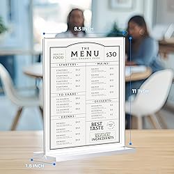30 Pack Acrylic Sign Holder 8.5 x 11, Double-Sided