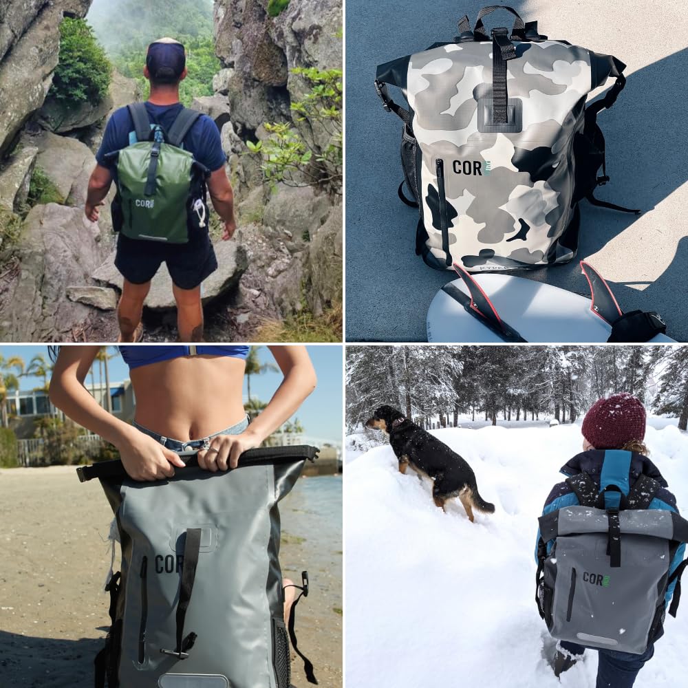 COR Surf 防水 リュックサック ノートパソコン用 パッドポケット付き 旅行、サイクリング、キャンプ、ハイキング、カヤック、ラフティン COR Surf] 防水 リュックサック ノートパソコン用 パッドポケット付き