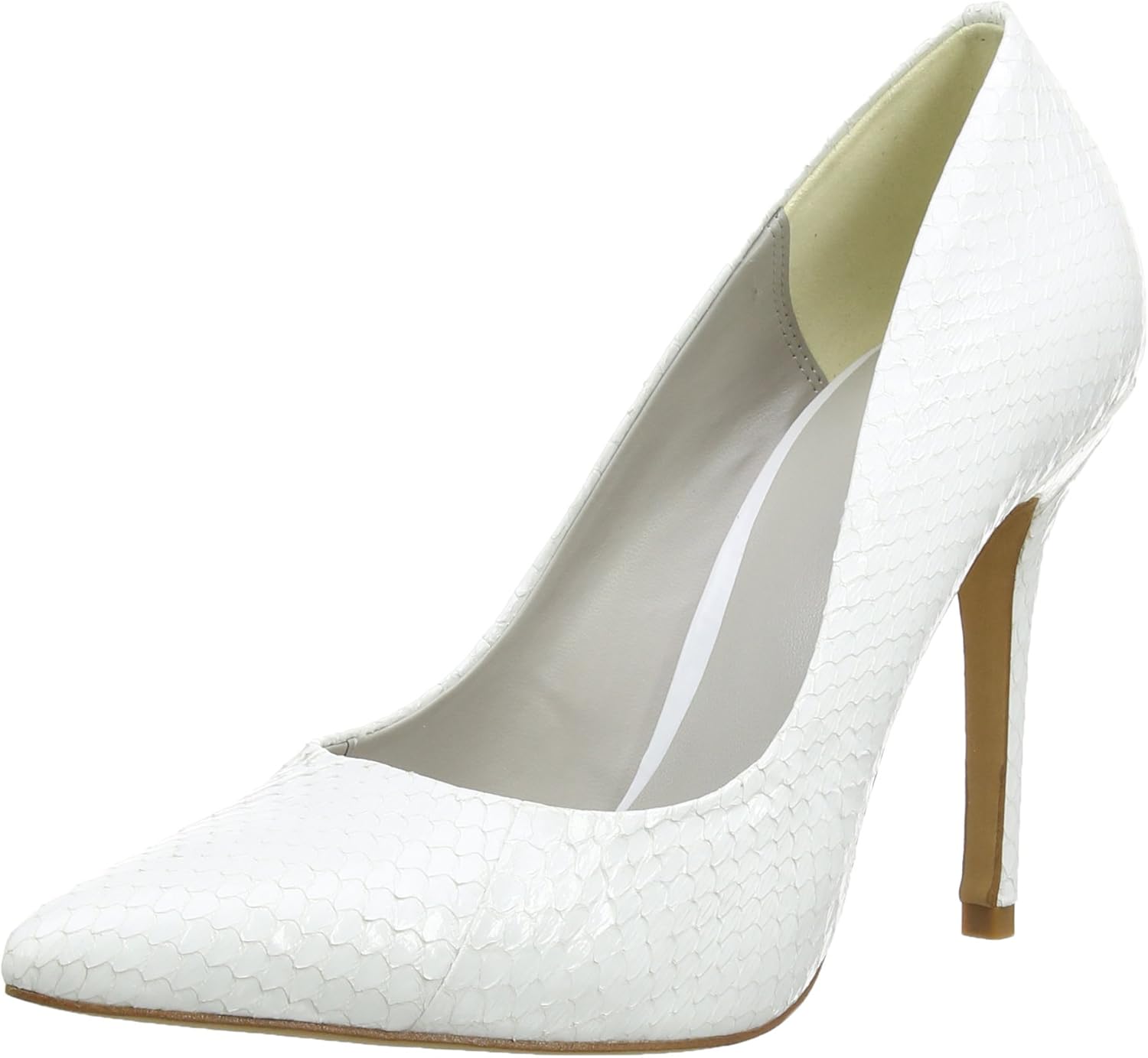 white closed toe pumps