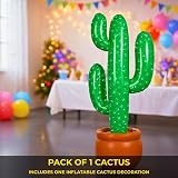 SHATCHI Inflatable Cactus 86 cm Large Party Decoration Beach Fiesta Props view 4