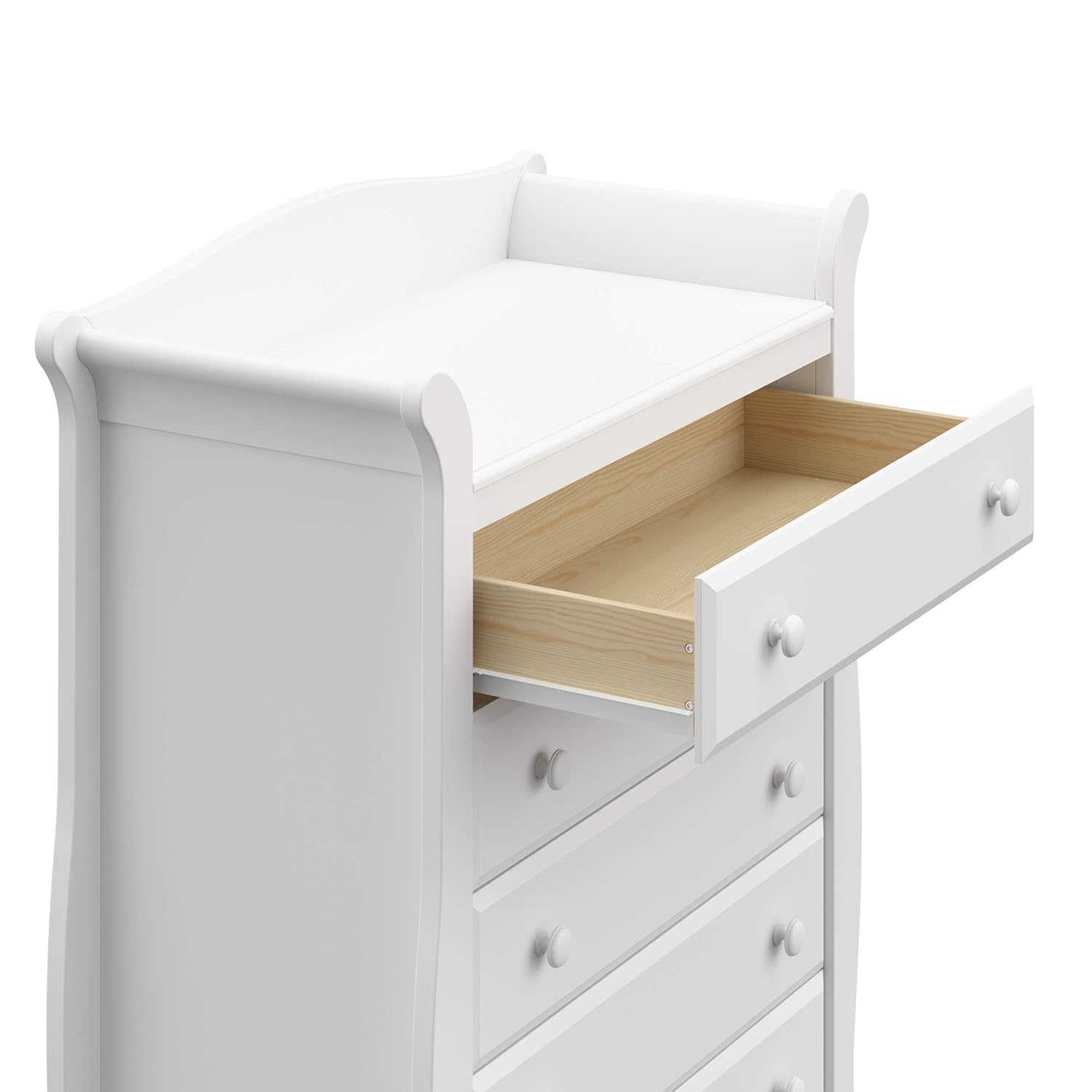 Storkcraft Avalon 5 Drawer Universal Dresser | Ideal for Nursery, Toddlers and Kids rooms | White : Baby