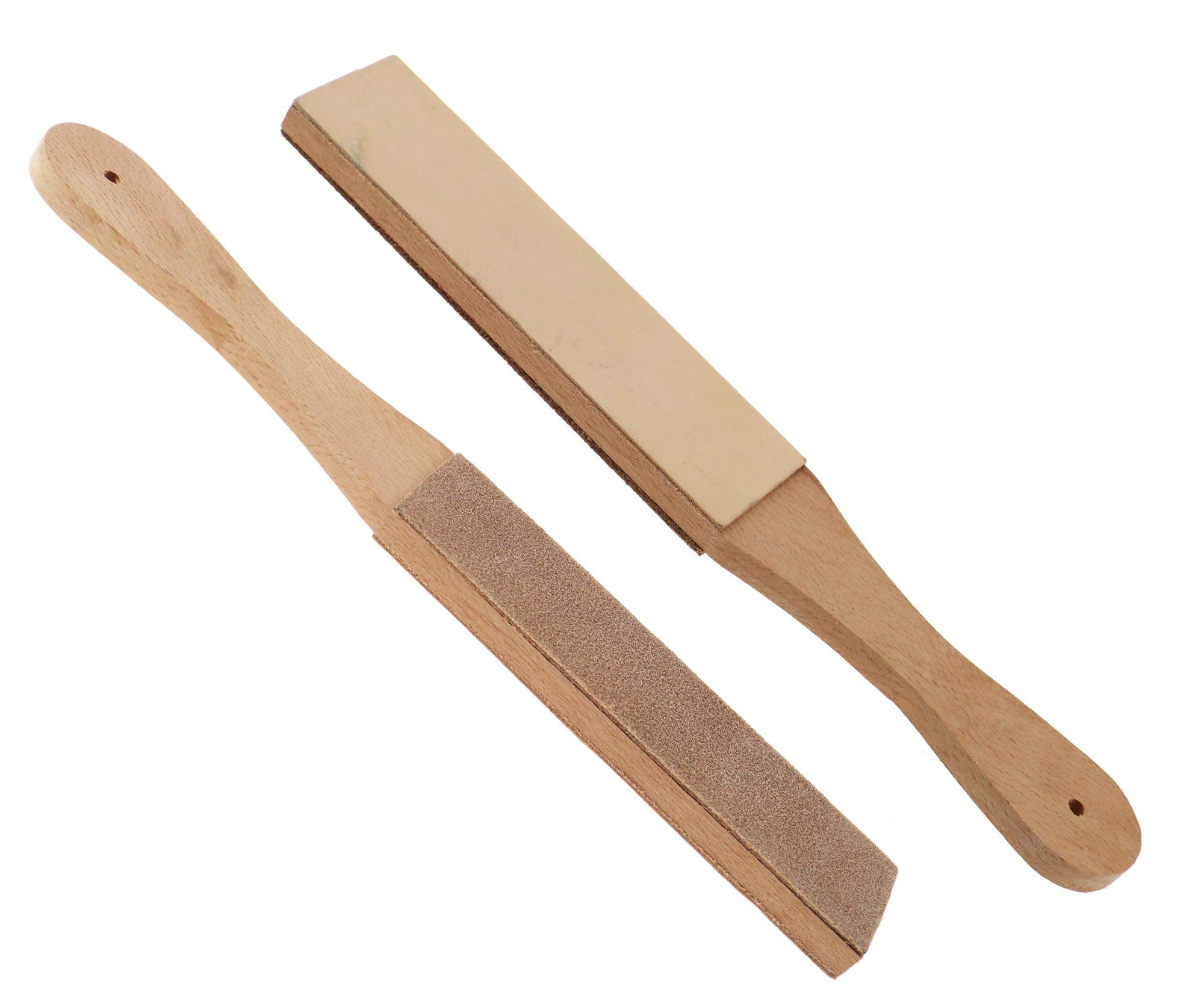 The Lord of the Tools 1x Leather Strops Wooden Leather Polish Sharpening Strop Accessory for Razors Sanding Compound