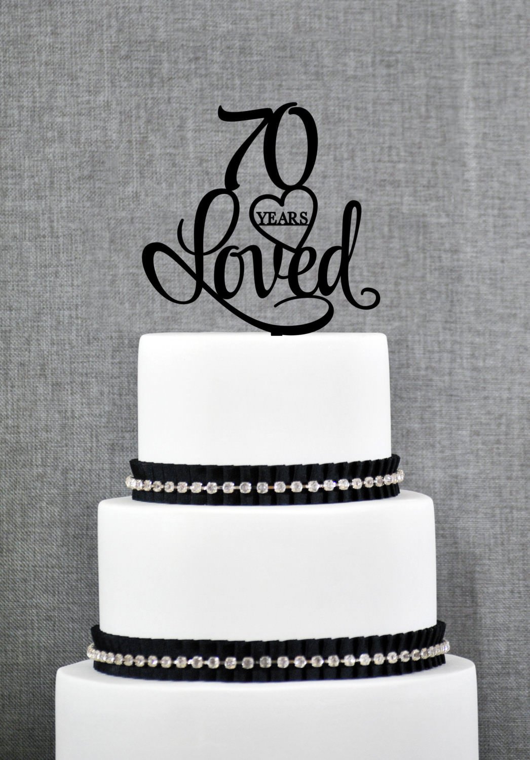 70 Years Loved Birthday Cake Topper Elegant 70th Cake Topper 70th