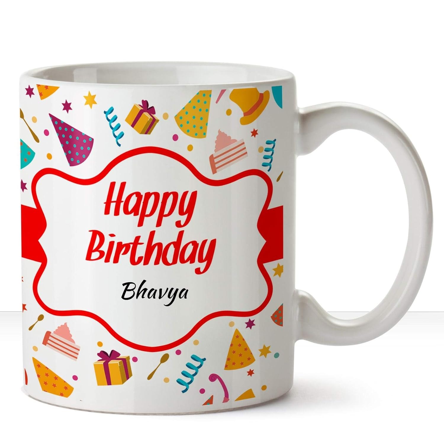 Buy Huppme Happy Birthday Bhavya Ceramic Name White Coffee Mug 330 Ml Online At Low Prices In India Amazon In white coffee mug 330 ml