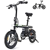 isinwheel U1 Electric Bike for Adults 750W Peak Motor, 20 mph Folding Ebike, 14" Adults Electric Bicycles with Smart Uphill, 