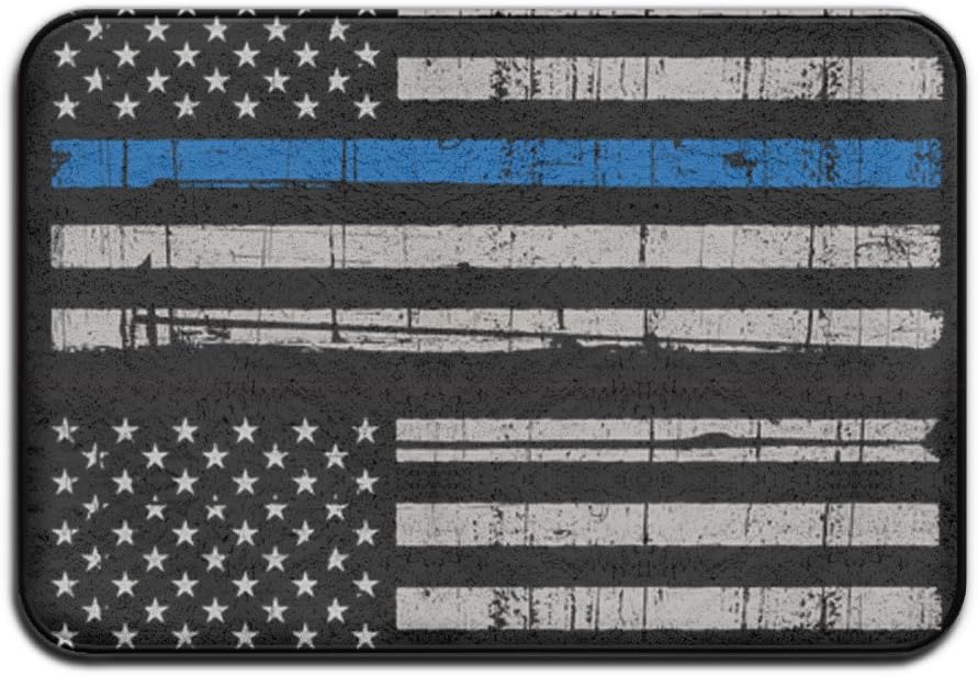 America Thin Blue Line Flag Outdoor Doormats