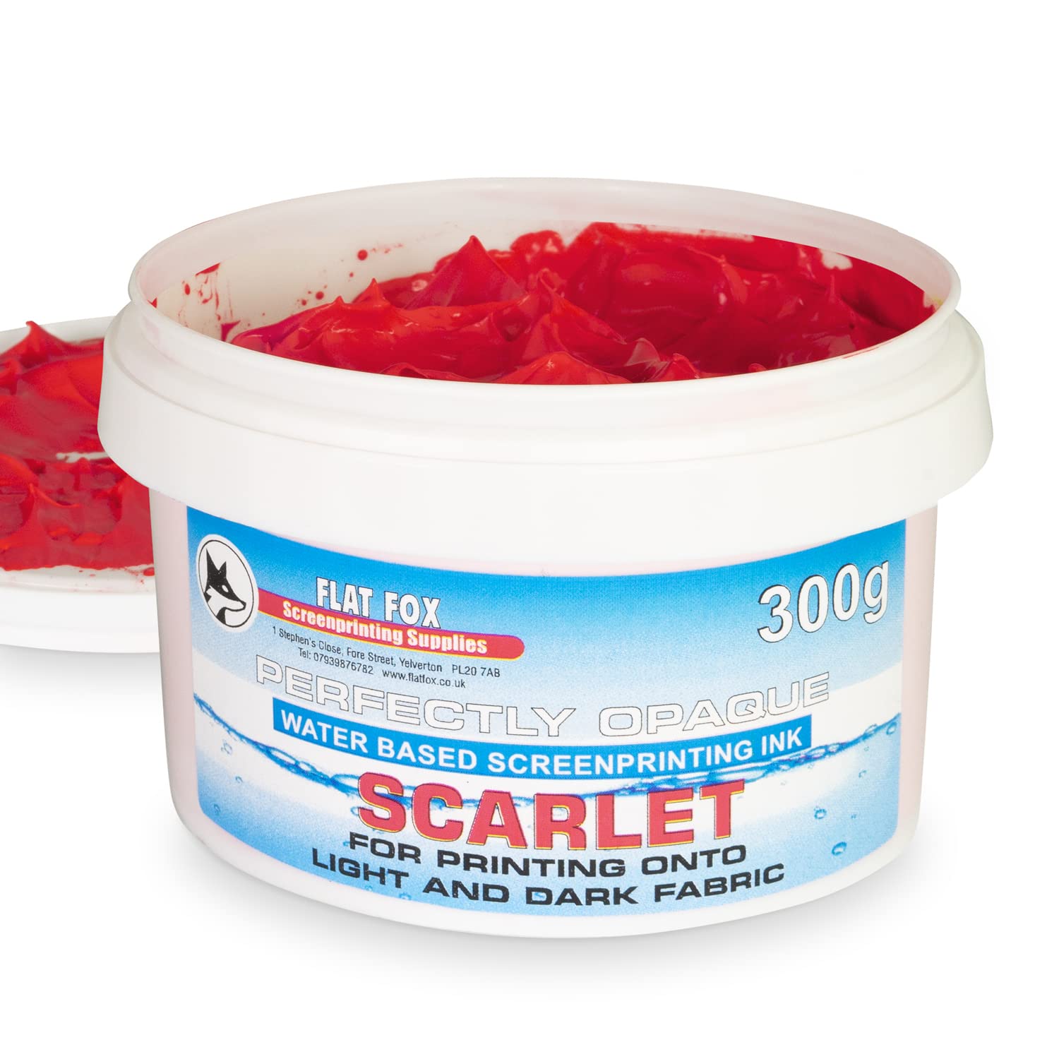 Flat Fox Screen Printing Opaque Water Based Fabric Inks (Scarlet, 300g)… — image 1