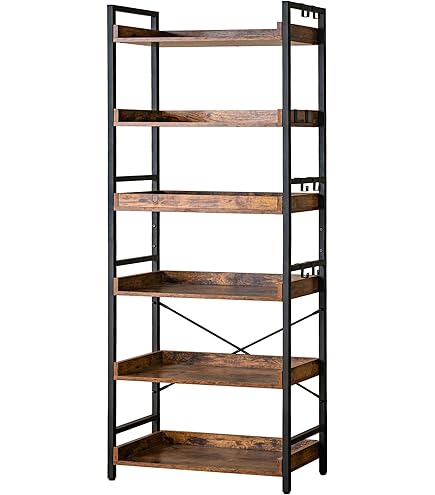 4NM 5-Tier Folding Bookshelf - Extra Wide, No Assembly, Industrial Style, For Living Room, Bedroom, Office 3 thumbnail image
