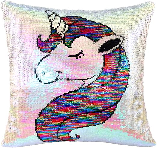 Amazon Com Icosy Mermaid Sequin Pillow With Insert Unicorn Toy