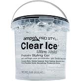 AmPro Pro Styl Clear Ice Styling Gel - Protects and Strengthens Your Strands - Non-Flaking, Alcohol Free, Vegan Formula - Flexible, Touchable Hold for All Hair Types - 80 oz