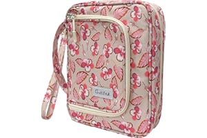 BATLFRIST Pink Floral Bible Bag - Cover Case With Zipper Pockets, Fits Bible Size Up to 9.5"x6.5"x2"