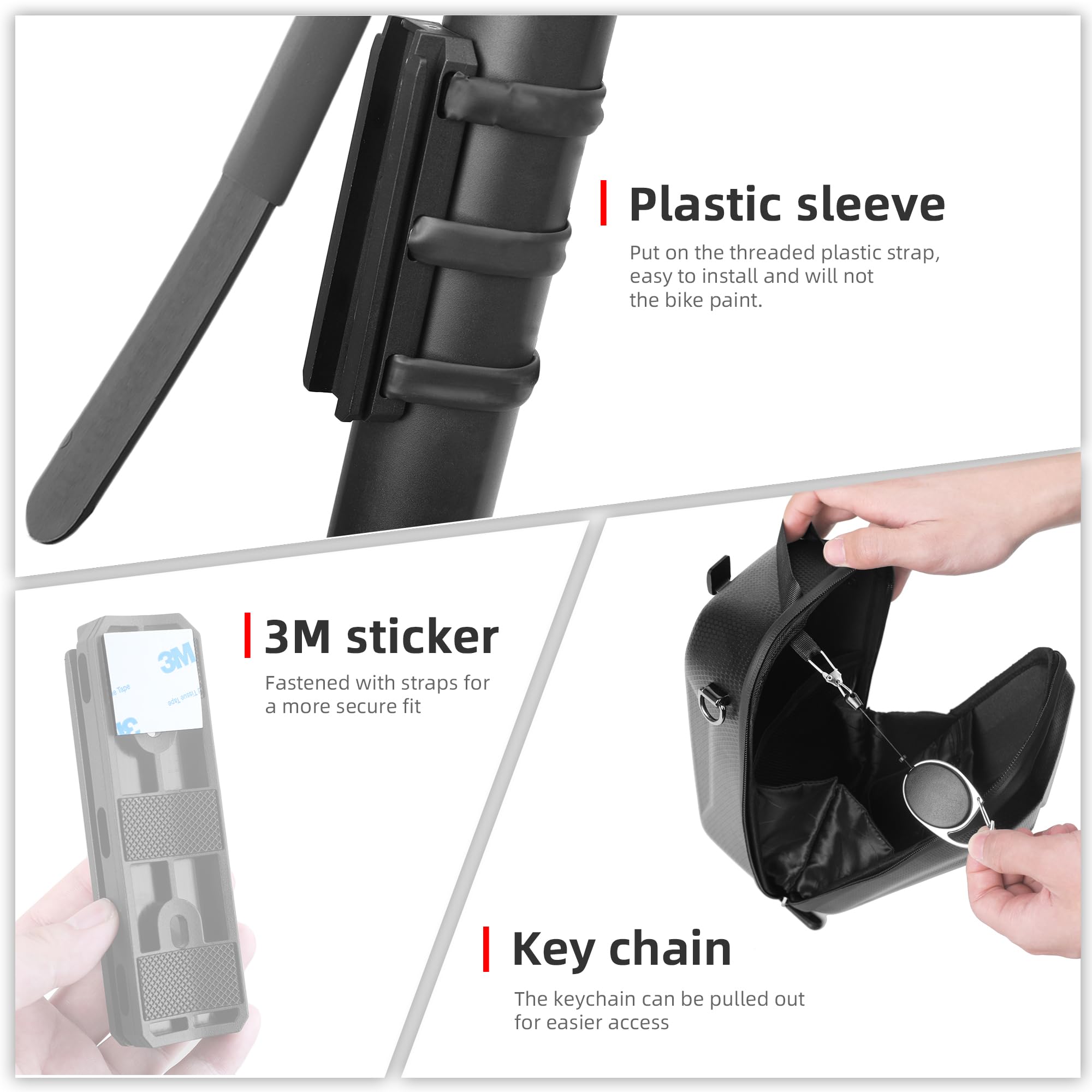 Rhinowalk Scooter Bag Handlebar Bag Waterproof Front Storage Bag Bike Frame Bag for Electric Scooter/Bicycle/Motorcycle