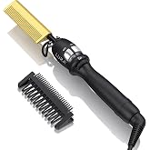 200-500°F Pink Hot Comb:Electric Hot Comb for Lace Front Wigs,Electric Pressing Combs for Black Hair,Electric Straightening C