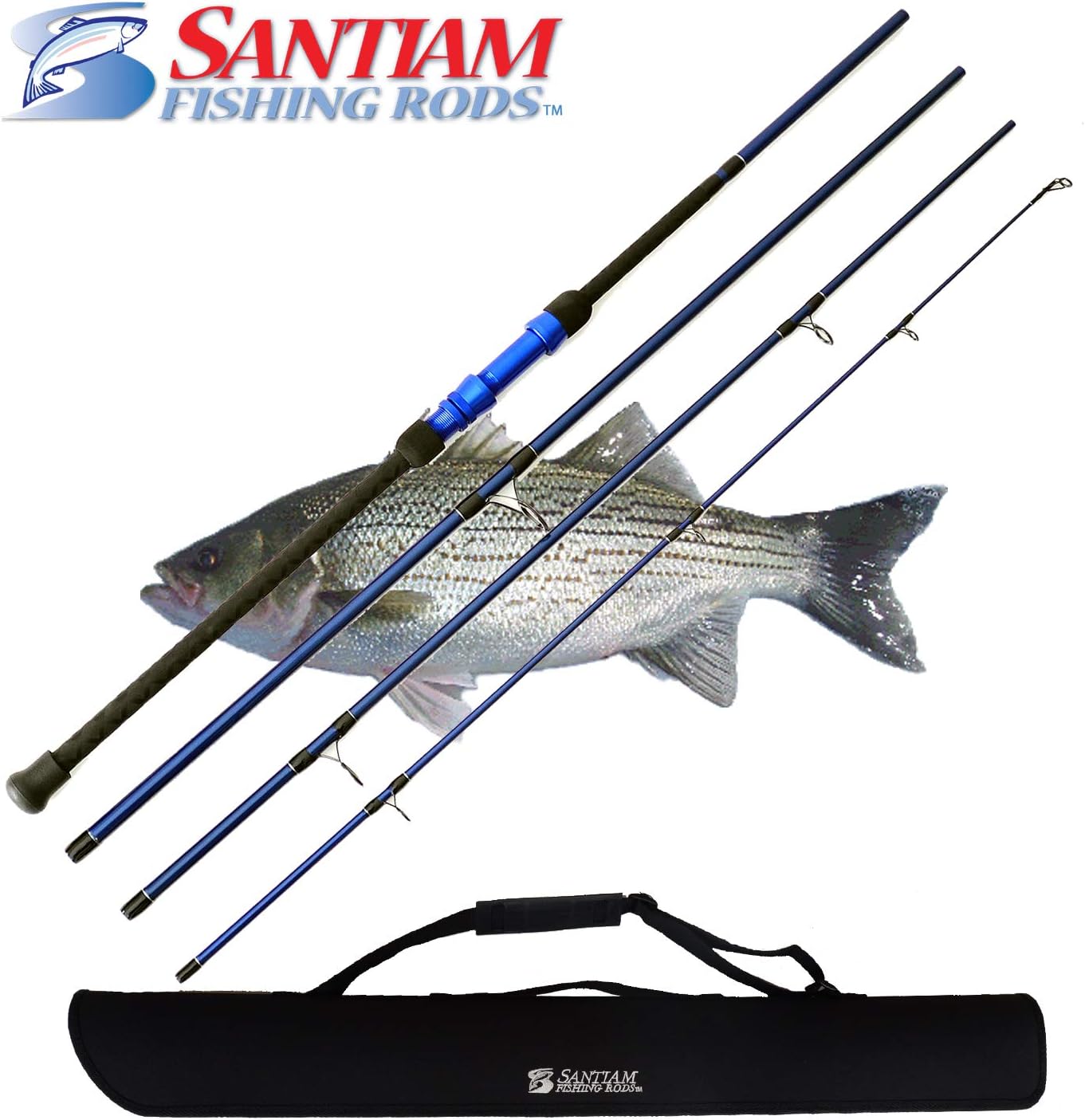 Amazon Com Santiam Fishing Rods Travel Rod 4 Piece 11 17 40lb Surf Rod Sports Outdoors