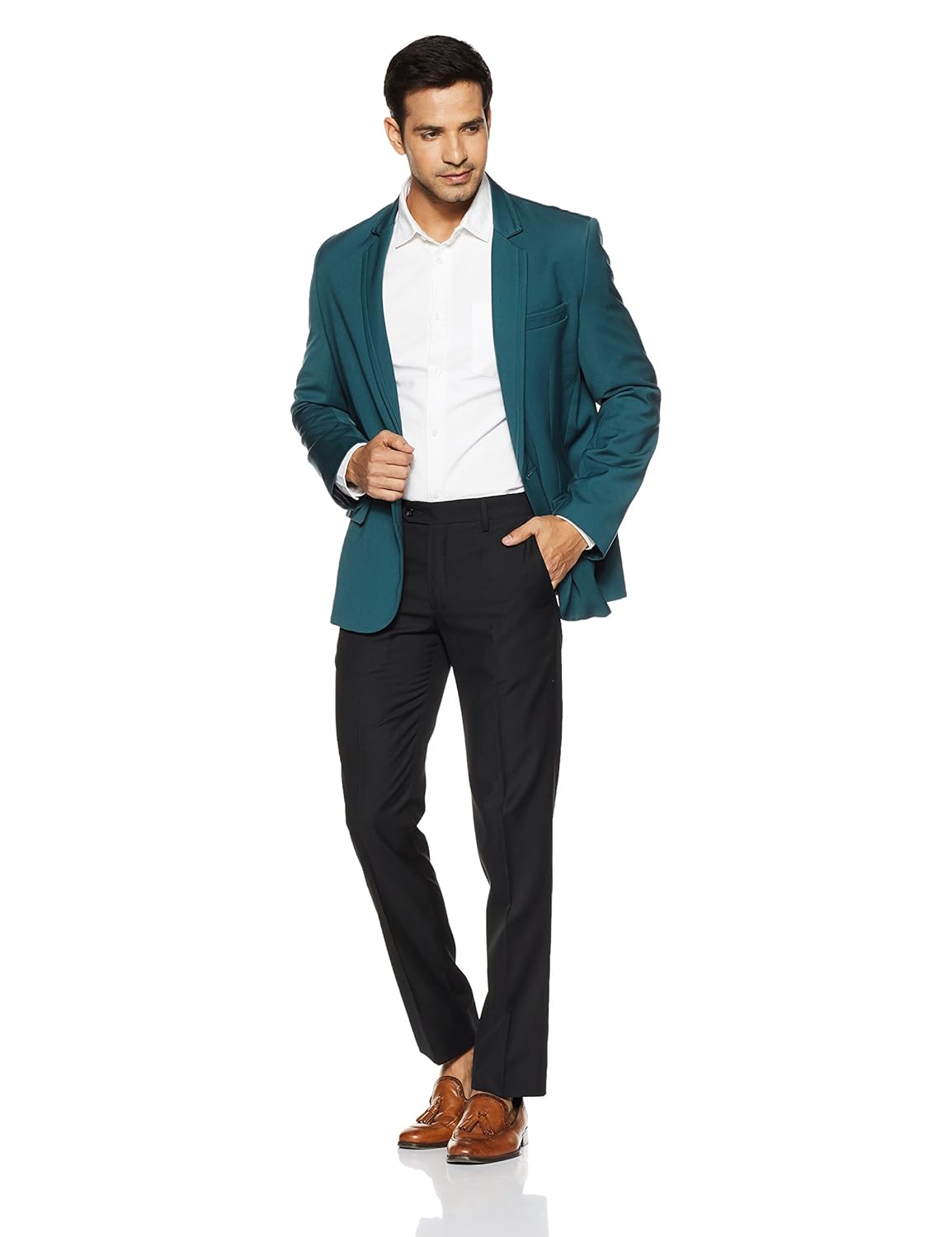 louis philippe men's relaxed fit formal trousers