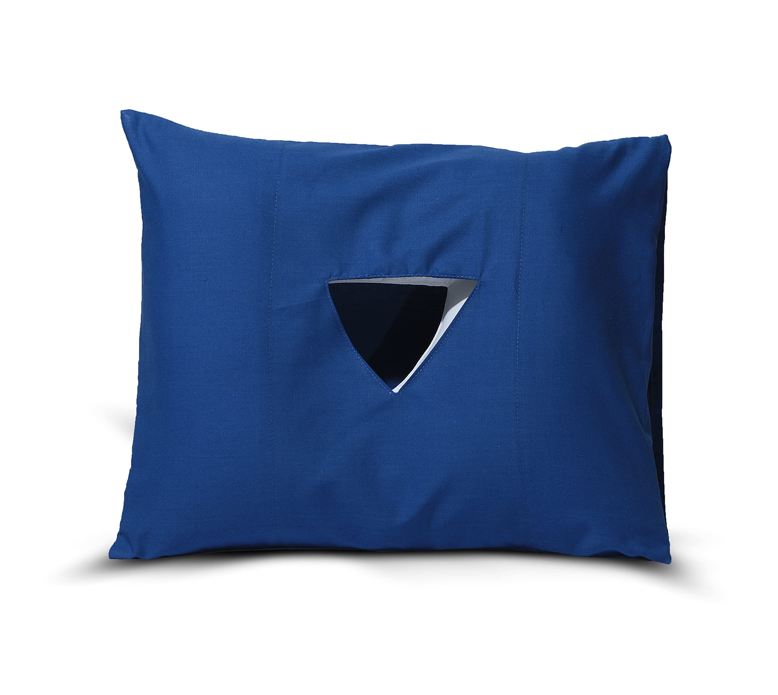 Sapphire Collection Ear Pillow with a Hole for Pain Relief from CNH Side Sleeping Pillow With White Pure Cotton Cover included (Royal Blue (18 x 14) inch)