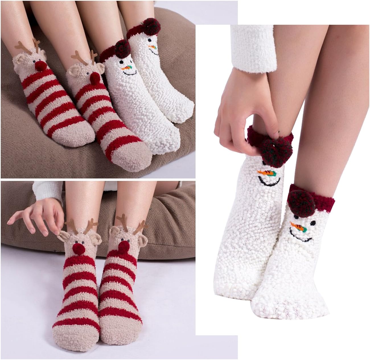 Immagini Invernali Natalizie.Bageek 4 Paia Calze Natalizie Babbo Natale Cesto Pupazzo Neve Stampa Calze Calde Calze Equipaggio Per Donne Calze Invernali Odontotal Com Uy