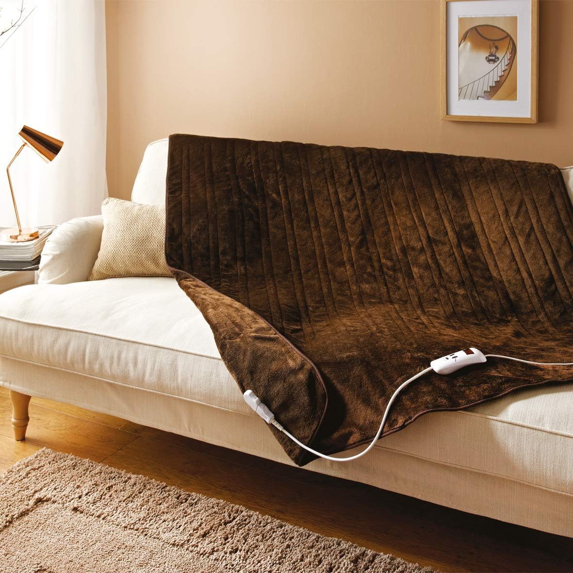 Bauer Professional Electric Heated Throw Blanket, Soft Fleece (120 x 160cm), 10 Heat Settings, 1-9h Timer, Auto Shut-Off - Image 3