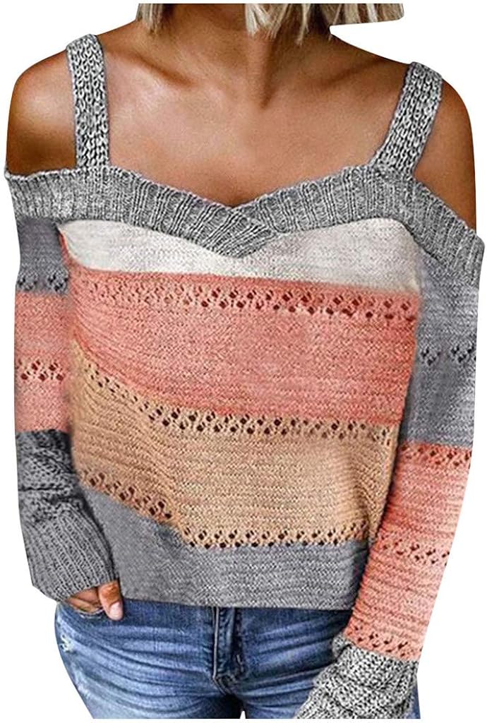 Sollinarry Full Sleeve Sexy Sweater Solid Halter O Neck Computer Knitted Sweater High Street 