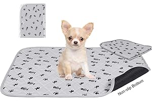 Susici 18x24 Washable 2 Pack Reusable Puppy Pee Pads, Waterproof Pet Training Pads Non-Slip Pee Pads for Dogs, Fast Absorbent Pet Whelping Pads Pee Pads for Playpen(18" x 24")