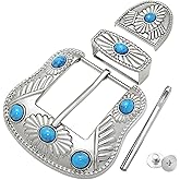 RechicGu 3Pcs Western Replacement Belt Buckle 1.5"(38mm) LongHorn Bull Single Prong Buckle Rodeo Belt Accessory for Men Women