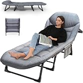 BSISHL Folding Camping Cot for Adults,Adjustable Sleeping Cot with Mattress | 450 Heavy Duty Adult Bed,campingcot，camping cot with mattress,for Indoor Outdoor and Patio,no assembly required