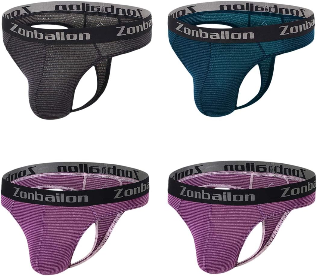 Men's Thong Underwear T-Back G-String Jockstrap Stretch Running Underwear