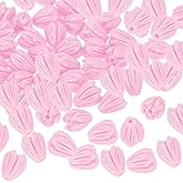 PATIKIL 100 Pcs Coral Flower Beads, 9x7mm Artificial Jasmine Flower Shell Floral Spacer Beads for Jewelry Making DIY Crafts Necklace Bracelet Earring Accessories, Purple