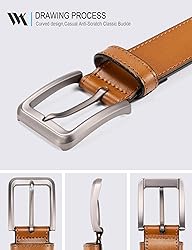 WOLFANT Men's 35mm Dress Casual Belt,100% Italian