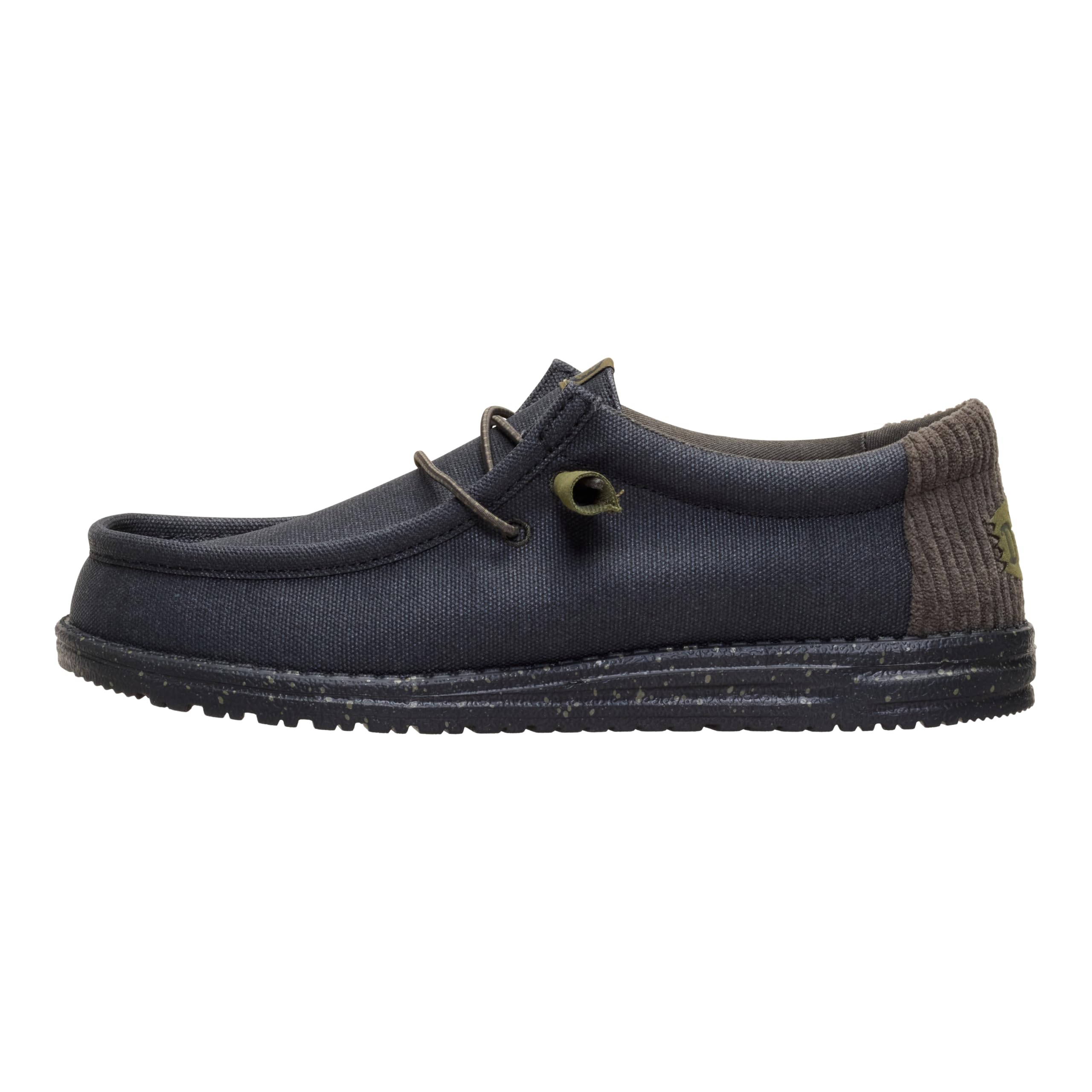 HEYDUDE Wally Waxed Casual Black/Black Size 7, Men’s Shoes, Slip-on Loafers, Comfortable & Light-Weight Image