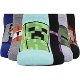 6-Pack Minecraft Classic Mobs No Show Socks