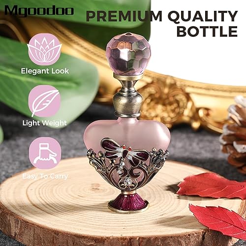 Mgoodoo Purple Vintage Perfume Bottle, 5Ml Empty Refillable Glass