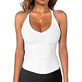 iGENJUN Workout Tops for Women Racerback Basic Tank Summer 2025 Camisole V Neck Slim Fit Ribbed Sleeveless