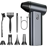 Compressed Air Duster, 130000RPM Super Power Cordless Air Duster, Rechargeable Brushless Motor Durable Blower, Electric Adjustable Dust Blower Dust Remover for Keyboard, Computer, Car, Home Cleaning