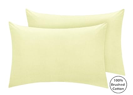 100 Brushed Cotton Flannelette Pillow Cases In 14 Colours 2 X