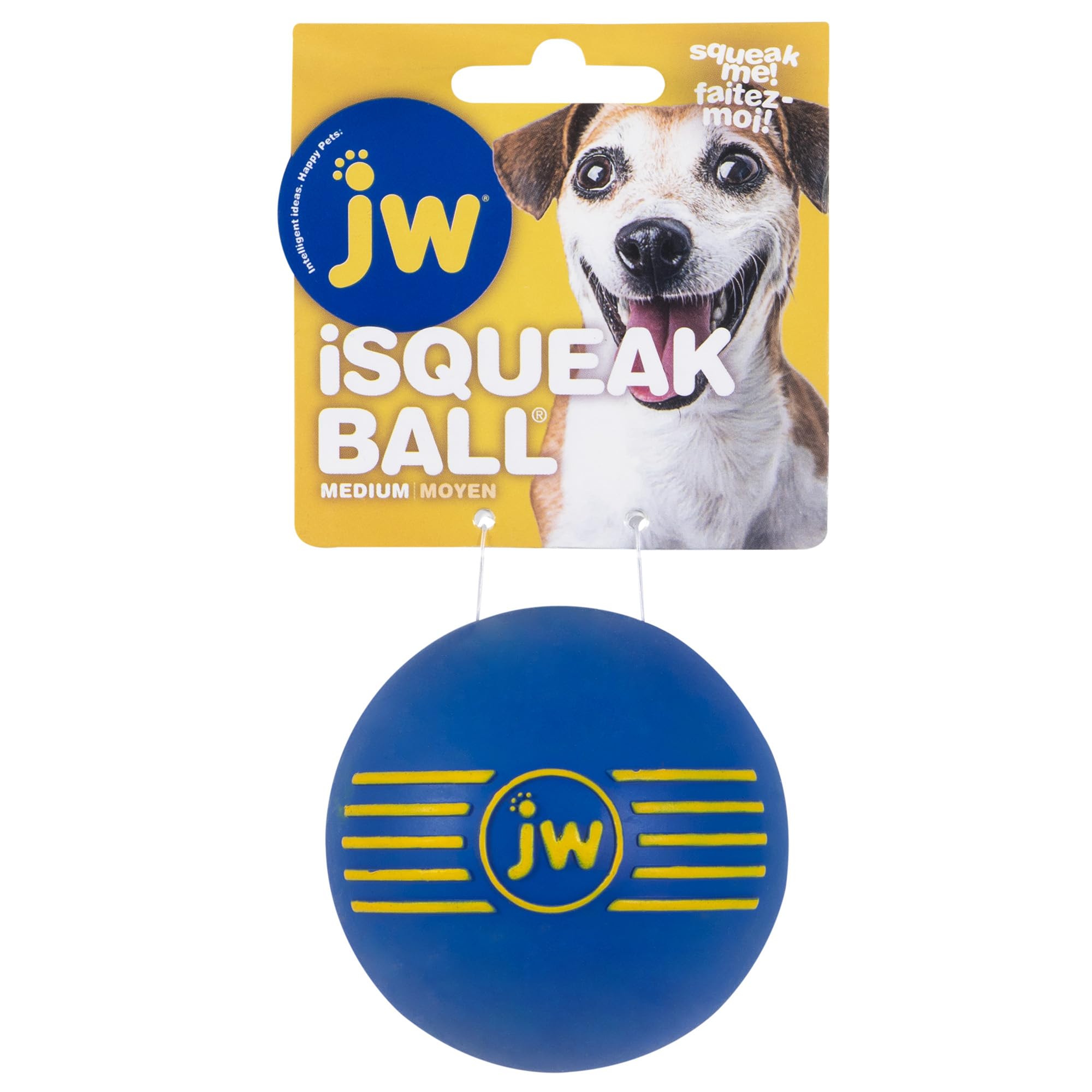 JW Isqueak Ball Medium By Squealing Thick Rubber Ball For Dogs, M