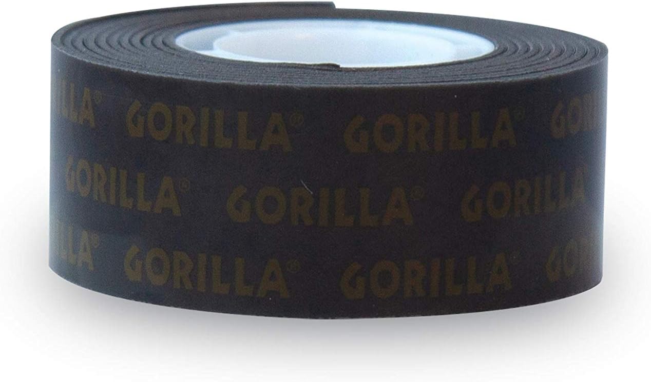 Gorilla 6055016 6055001-2 Heavy Duty Mounting Tape, Double-Sided, 1" x 60", Black, (Pack of 2), 2-Pack, 2 Count: Home Improvement