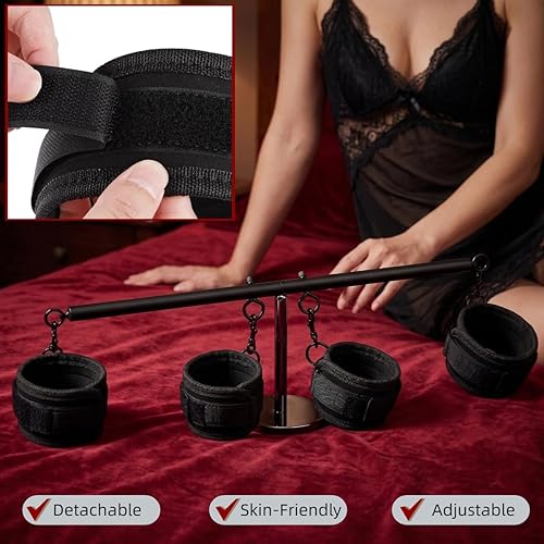 Spreader Bar Sex Toys Sex Furniture Restraints with Handcuffs Ankle Cuffs  BDSM Bondage Set for Couples Adults SM Games Sex Play Adjustable and  Detachable 22-36 Inch (Black) in Kenya | Whizz Restraints