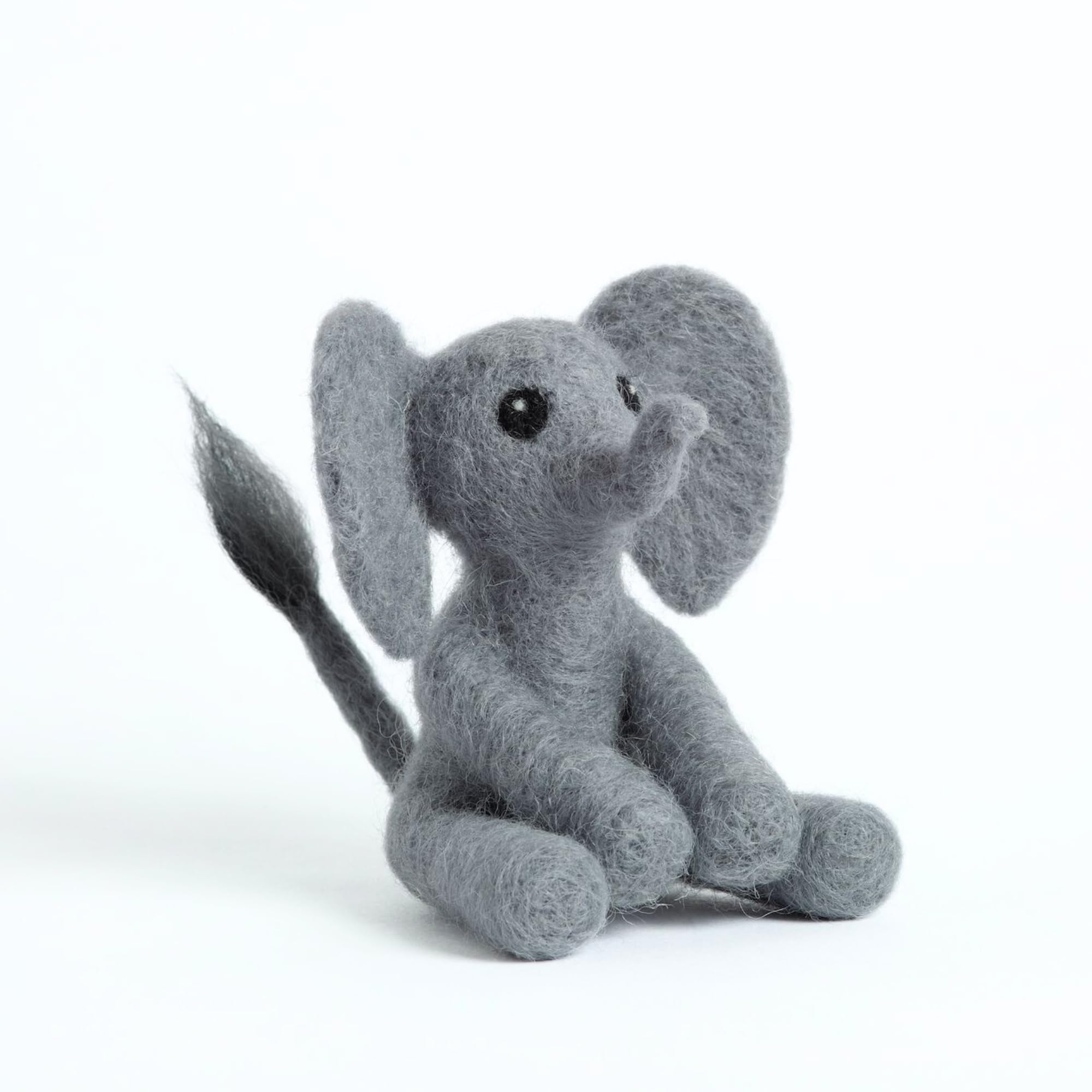 Hawthorn Handmade Baby Elephant Needle Felting Kit - Needle Felting Craft Kits for Adults UK, Includes Felting Wool, Needles & Instructions. Great for Adult Craft Gifts - Approx 8cm Tall.