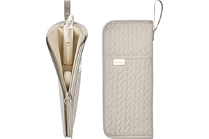 KarSyon Hot Tools Organizer Heat Resistant Mat Case Hair Tools Holder Travel Bag Portable Hair Styling Tools Cover Pouch for Curling Iron,Flat Iron,Hair Straightener (Camel)