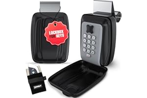 Superlit Car Lock Box - Turo Key Lock Box for Car Window for Rentals & Rideshare, anti-theft Car Device for Vehicles Waterproof Lockbox for Car Keys with RFID Signal Blocker Pouch - Standard