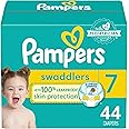 Pampers Swaddlers Diapers - Size 7, 44 Count, Ultra Soft Disposable Baby Diapers