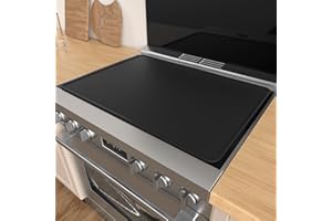 Iycnkok Electric Stove Top Protector Cover - Upgraded Silicone 28"x20" Stovetop Cooktop Oven Burner Mat for Glass RV Induction Countertop Protector - Black