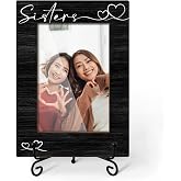CIAEXRN Sister Picture Frame, Wooden Photo Frame 4x6, Sister Birthday Gifts Appreciation Gifts for Woman Friends, Tabletop Display Home Decorations -01