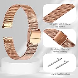 Stainless Steel Mesh Watch Band for Men Women,Quick
