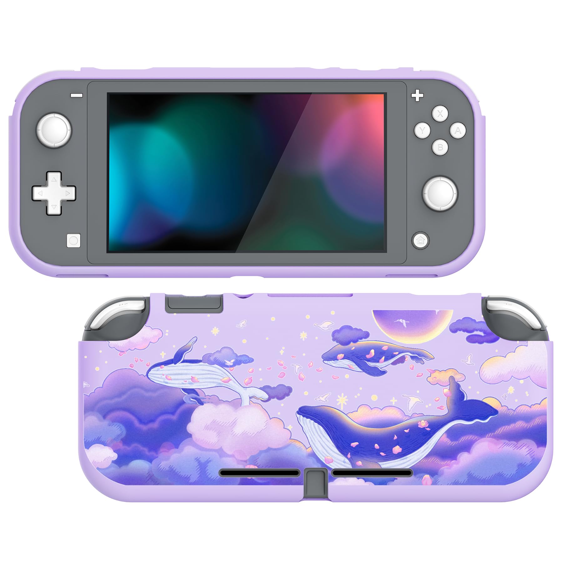 PlayVital Custom Protective Case for Nintendo Switch Lite, Soft TPU Slim Case Cover for Nintendo Switch Lite - Whale in Dream