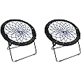 Zenithen Limited Portable Indigo Bunjo Bungee Dish Chair, Perfect for Dorm Rooms, Reading, Studying, Gaming, Movie Nights Living Rooms, and Bedrooms, Indigo (Pack of 2)