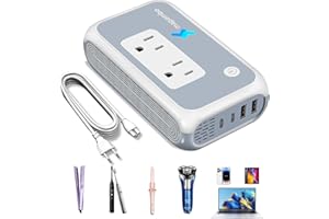 Mapambo 220 to 110 Voltage Converter Us to Europe 220V to 110V Converter for European Travel Plug Adapter Hair Straightener Power Converter Adapter Combo (2USB+2TYPE C)